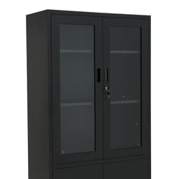 ตู้เหล็ก 4 บานเปิด รุ่นโซลิด สูง 185 ซม. - สีดำ