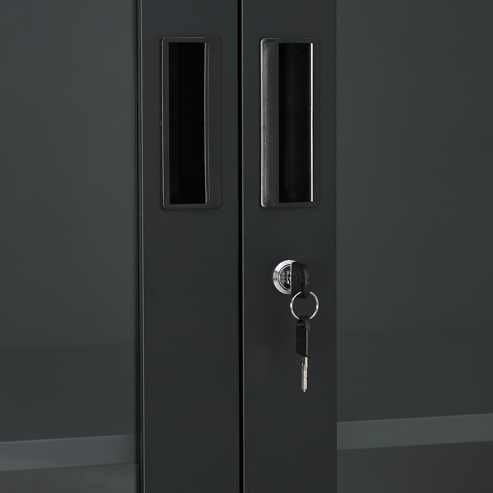 ตู้เหล็ก 4 บานเปิด รุ่นโซลิด สูง 185 ซม. - สีดำ