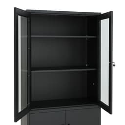 ตู้เหล็ก 4 บานเปิด รุ่นโซลิด สูง 185 ซม. - สีดำ