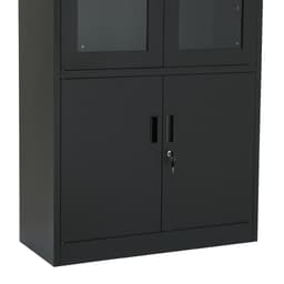 ตู้เหล็ก 4 บานเปิด รุ่นโซลิด สูง 185 ซม. - สีดำ