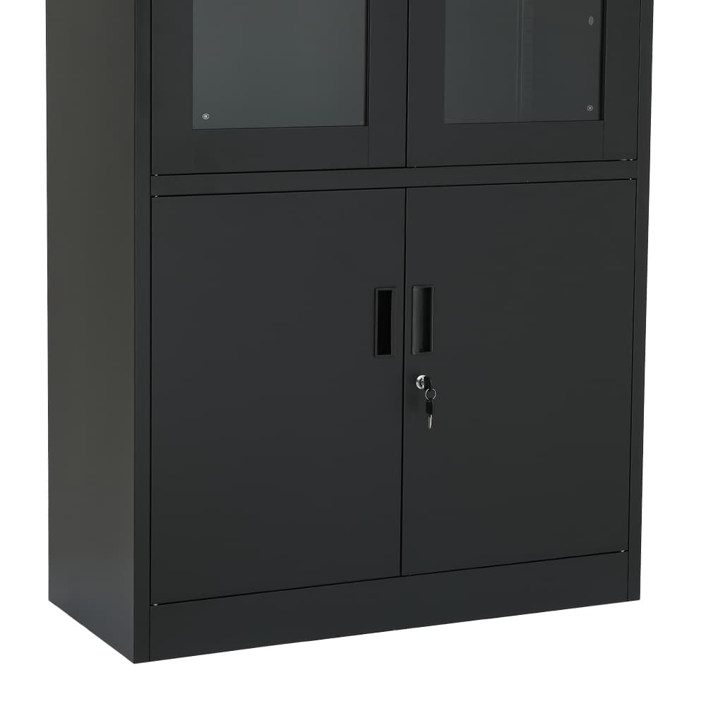 ตู้เหล็ก 4 บานเปิด รุ่นโซลิด สูง 185 ซม. - สีดำ