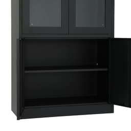 ตู้เหล็ก 4 บานเปิด รุ่นโซลิด สูง 185 ซม. - สีดำ