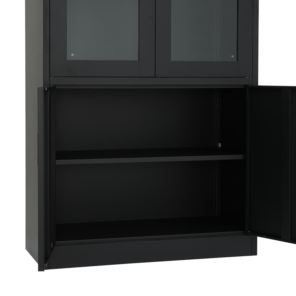 ตู้เหล็ก 4 บานเปิด รุ่นโซลิด สูง 185 ซม. - สีดำ