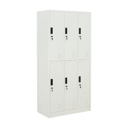 ตู้เหล็กล็อกเกอร์ 6 ช่อง รุ่นโซลิด - สีขาว