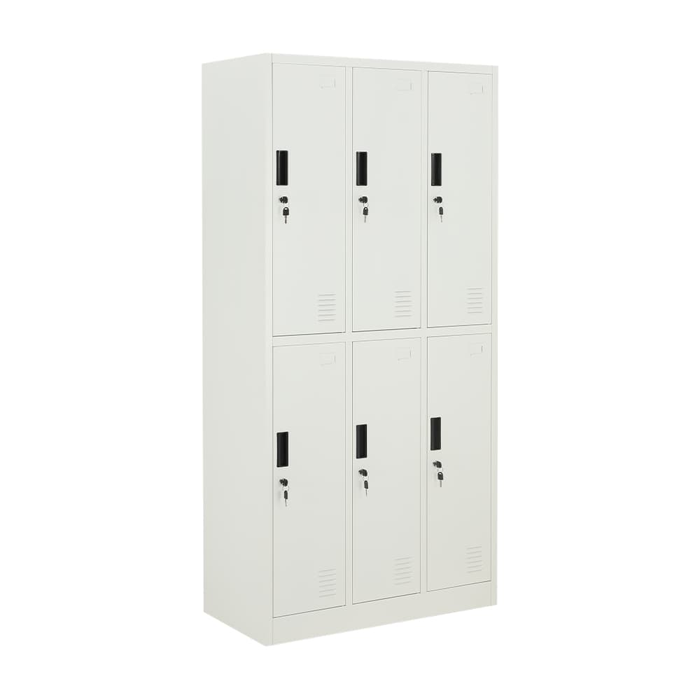 ตู้เหล็กล็อกเกอร์ 6 ช่อง รุ่นโซลิด - สีขาว