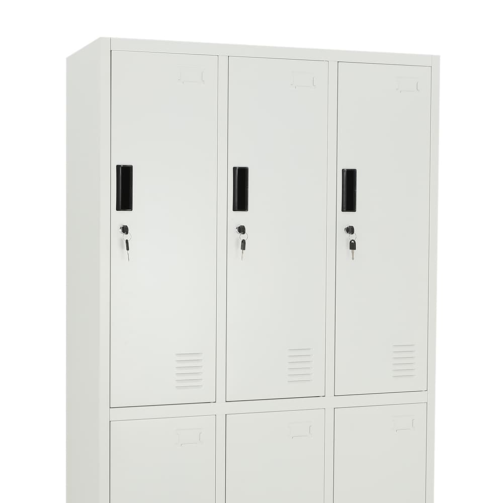 ตู้เหล็กล็อกเกอร์ 6 ช่อง รุ่นโซลิด - สีขาว
