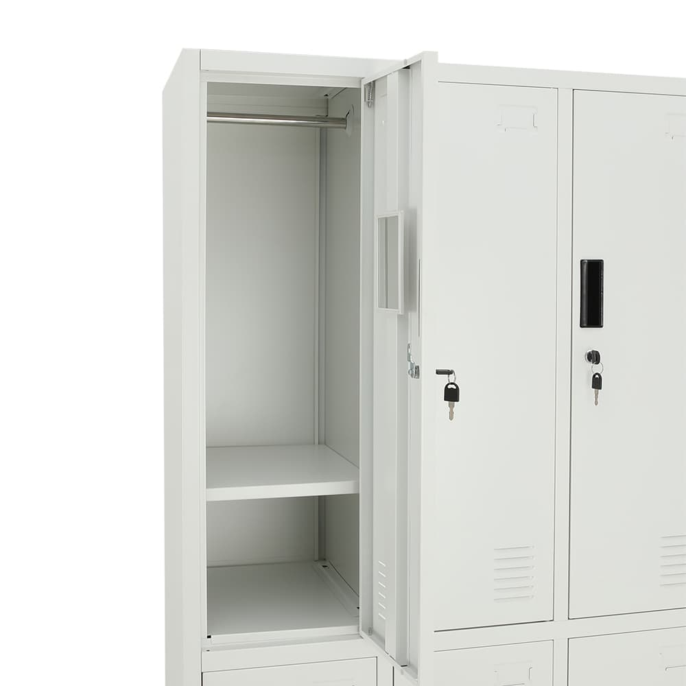 ตู้เหล็กล็อกเกอร์ 6 ช่อง รุ่นโซลิด - สีขาว