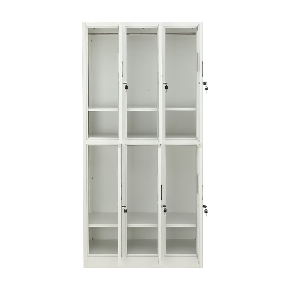 ตู้เหล็กล็อกเกอร์ 6 ช่อง รุ่นโซลิด - สีขาว