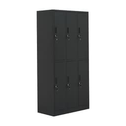 ตู้เหล็กล็อกเกอร์ 6 ช่อง รุ่นโซลิด - สีดำ