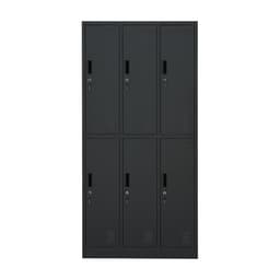 ตู้เหล็กล็อกเกอร์ 6 ช่อง รุ่นโซลิด - สีดำ