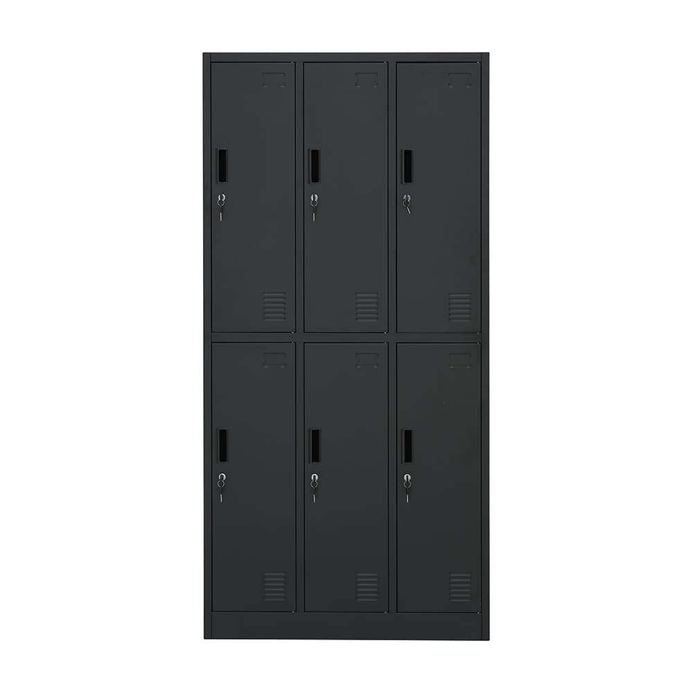 ตู้เหล็กล็อกเกอร์ 6 ช่อง รุ่นโซลิด - สีดำ