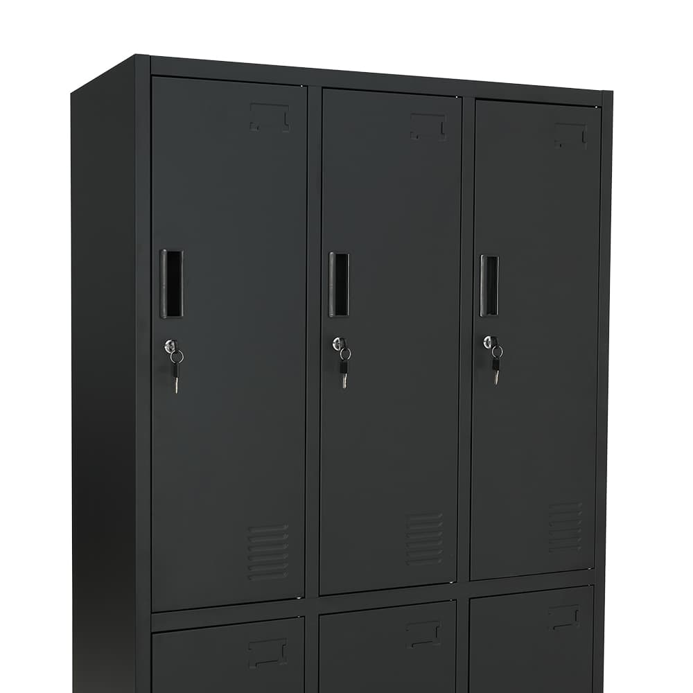 ตู้เหล็กล็อกเกอร์ 6 ช่อง รุ่นโซลิด - สีดำ