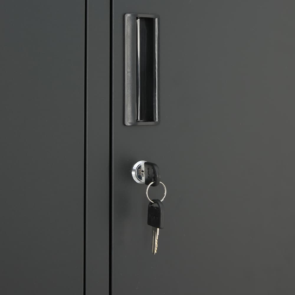 ตู้เหล็กล็อกเกอร์ 6 ช่อง รุ่นโซลิด - สีดำ