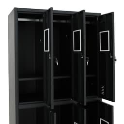 ตู้เหล็กล็อกเกอร์ 6 ช่อง รุ่นโซลิด - สีดำ