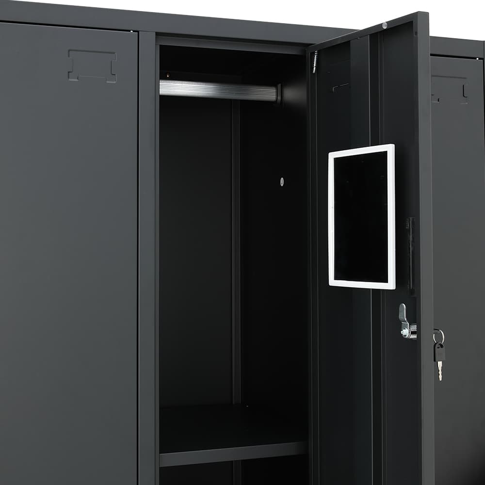 ตู้เหล็กล็อกเกอร์ 6 ช่อง รุ่นโซลิด - สีดำ