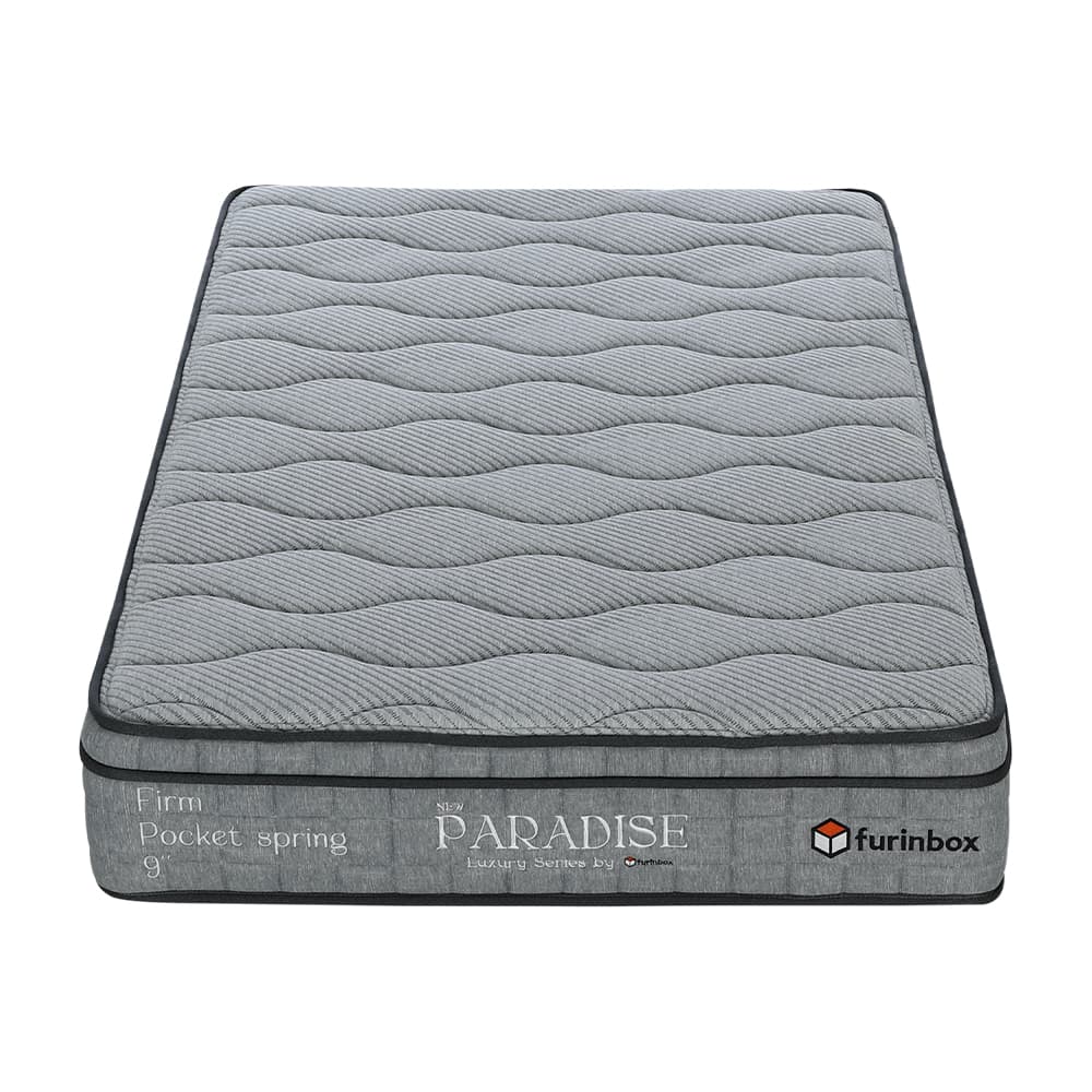 ที่นอน รุ่นพาราไดซ์ ขนาด 3.5 ฟุต หนา 9 นิ้ว พร้อมหมอน 1 ใบ - สีเทา/เทาเข้ม