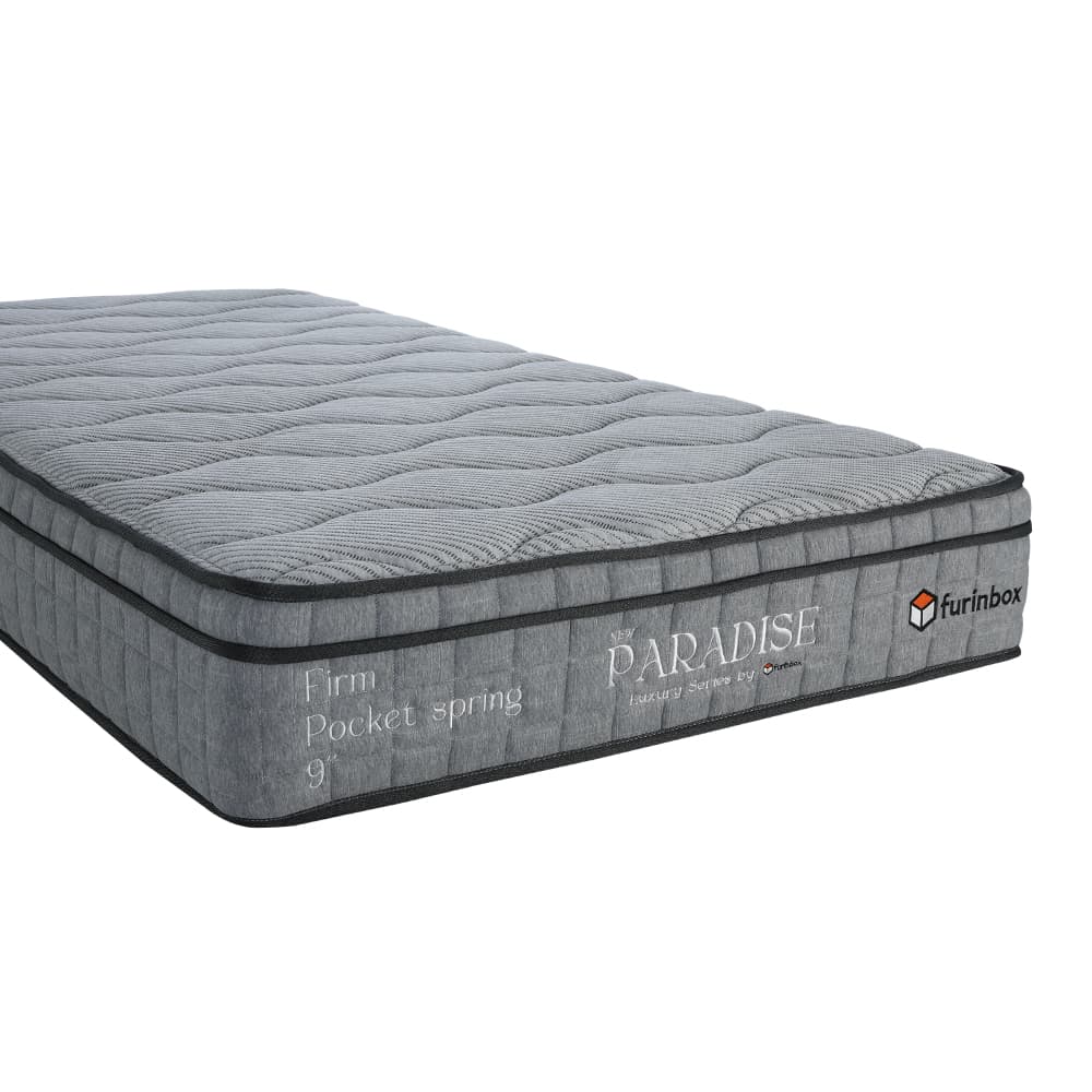 ที่นอน รุ่นพาราไดซ์ ขนาด 3.5 ฟุต หนา 9 นิ้ว พร้อมหมอน 1 ใบ - สีเทา/เทาเข้ม