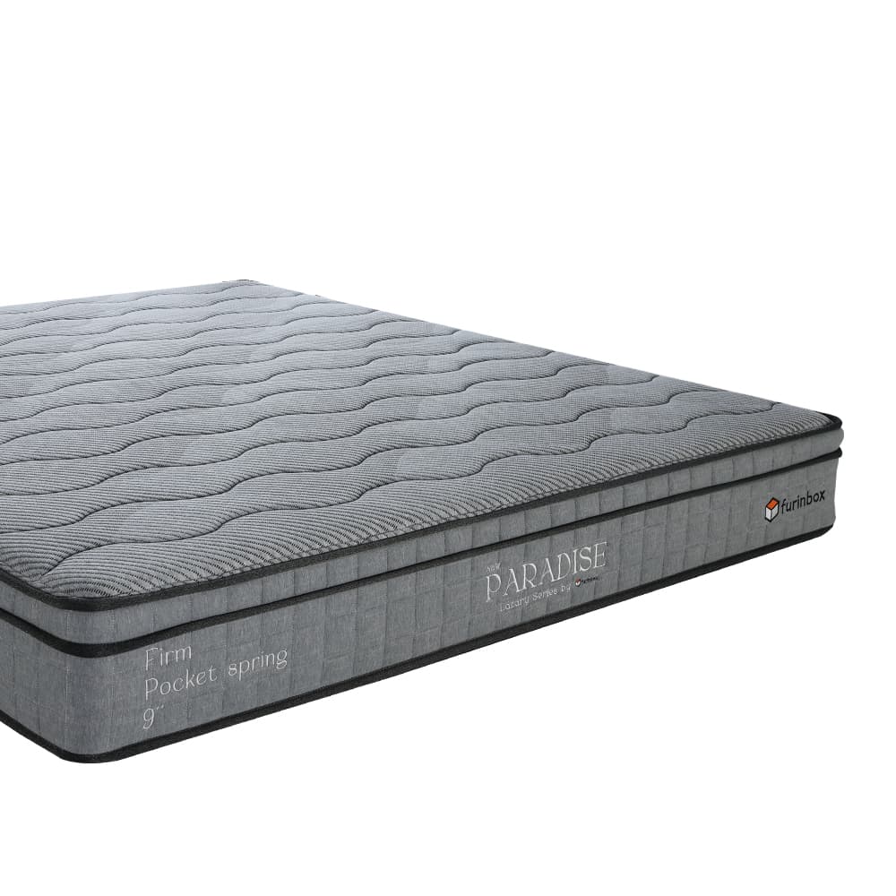 ที่นอน รุ่นพาราไดซ์ ขนาด 5 ฟุต หนา 9 นิ้ว พร้อมหมอน 2 ใบ - สีเทา/เทาเข้ม