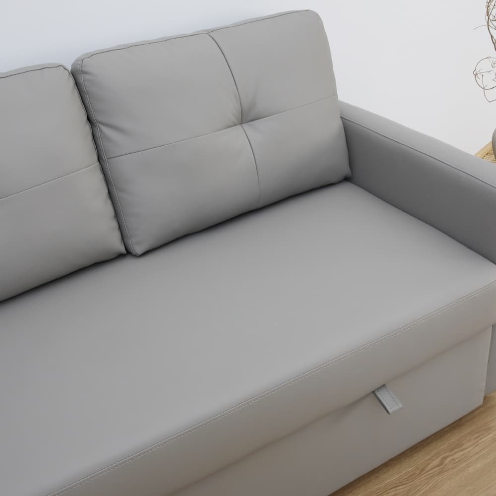 โซฟาเบด PU L-shape รุ่นเคียร่า - สีเทา