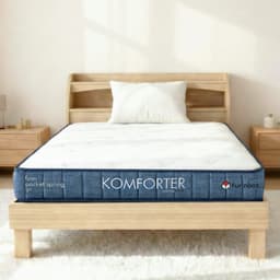 ที่นอน รุ่นคอมฟอร์ทเตอร์ ขนาด 3.5 ฟุต หนา 9 นิ้ว - สีขาว/น้ำเงิน
