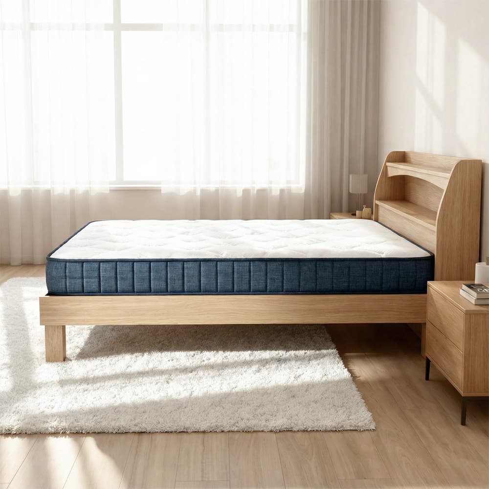 ที่นอน รุ่นคอมฟอร์ทเตอร์ ขนาด 3.5 ฟุต หนา 9 นิ้ว - สีขาว/น้ำเงิน