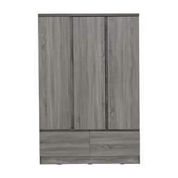 Furinbox ตู้เสื้อผ้า 3 บาน พร้อมลิ้นชัก รุ่นฟาส - สีเทา