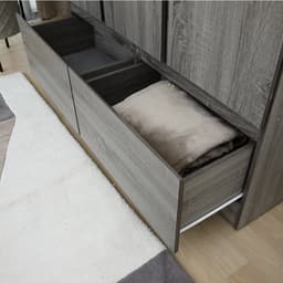 Furinbox ตู้เสื้อผ้า 3 บาน พร้อมลิ้นชัก รุ่นฟาส - สีเทา