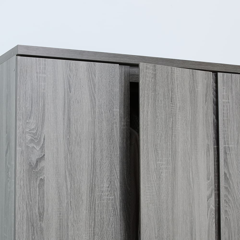 Furinbox ตู้เสื้อผ้า 3 บาน พร้อมลิ้นชัก รุ่นฟาส - สีเทา