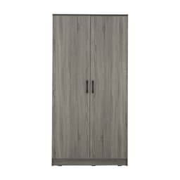 ตู้เสื้อผ้า 2 บาน รุ่นเฟส ขนาด 90 ซม. - สีเทา