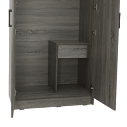 ตู้เสื้อผ้า 2 บาน รุ่นเฟส ขนาด 90 ซม. - สีเทา