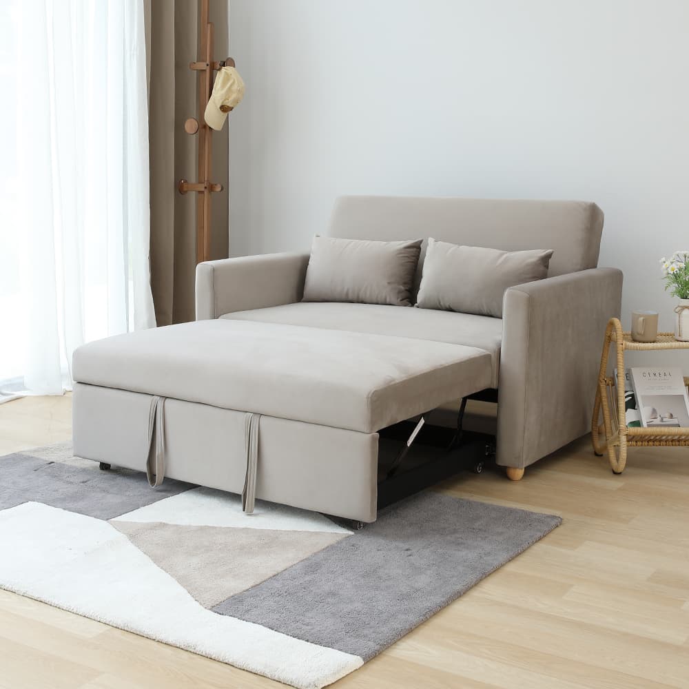 โซฟาเบดผ้า 2 ที่นั่ง รุ่นมิกิ - สีโทป