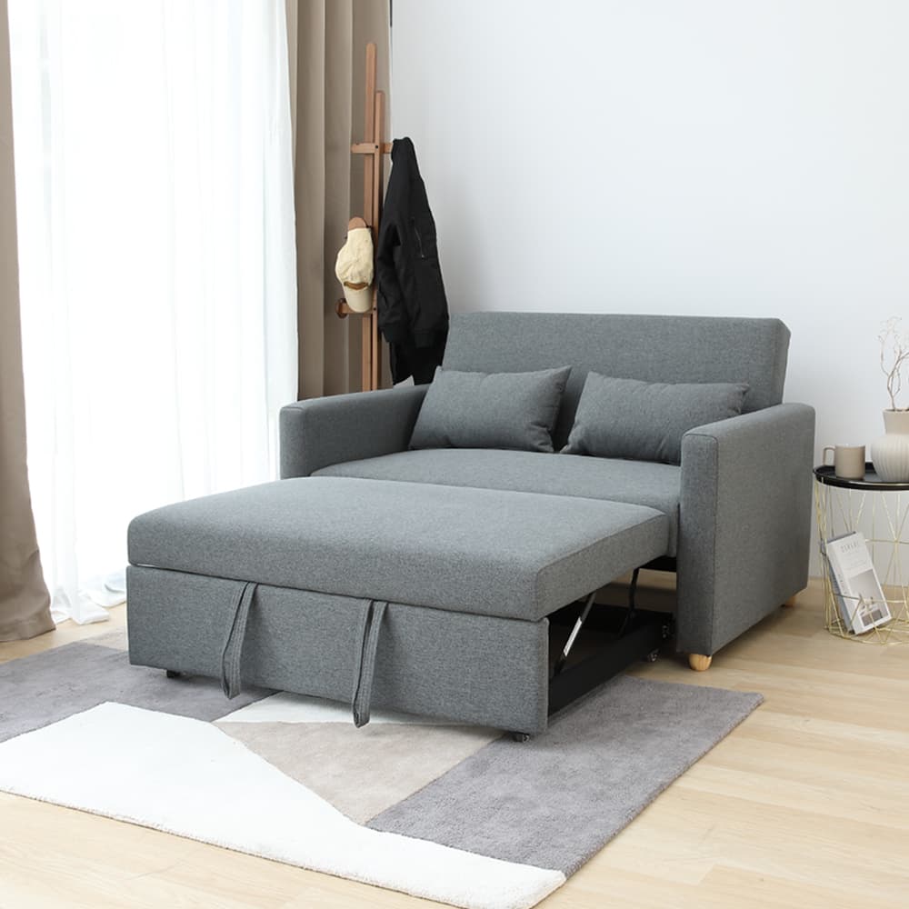 โซฟาเบดผ้า 2 ที่นั่ง รุ่นมิกิ - สีเทา