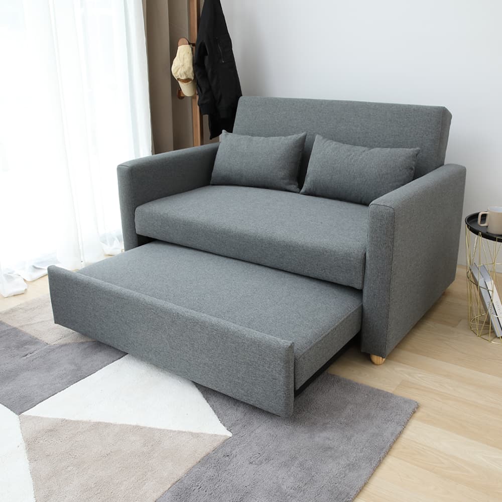 โซฟาเบดผ้า 2 ที่นั่ง รุ่นมิกิ - สีเทา