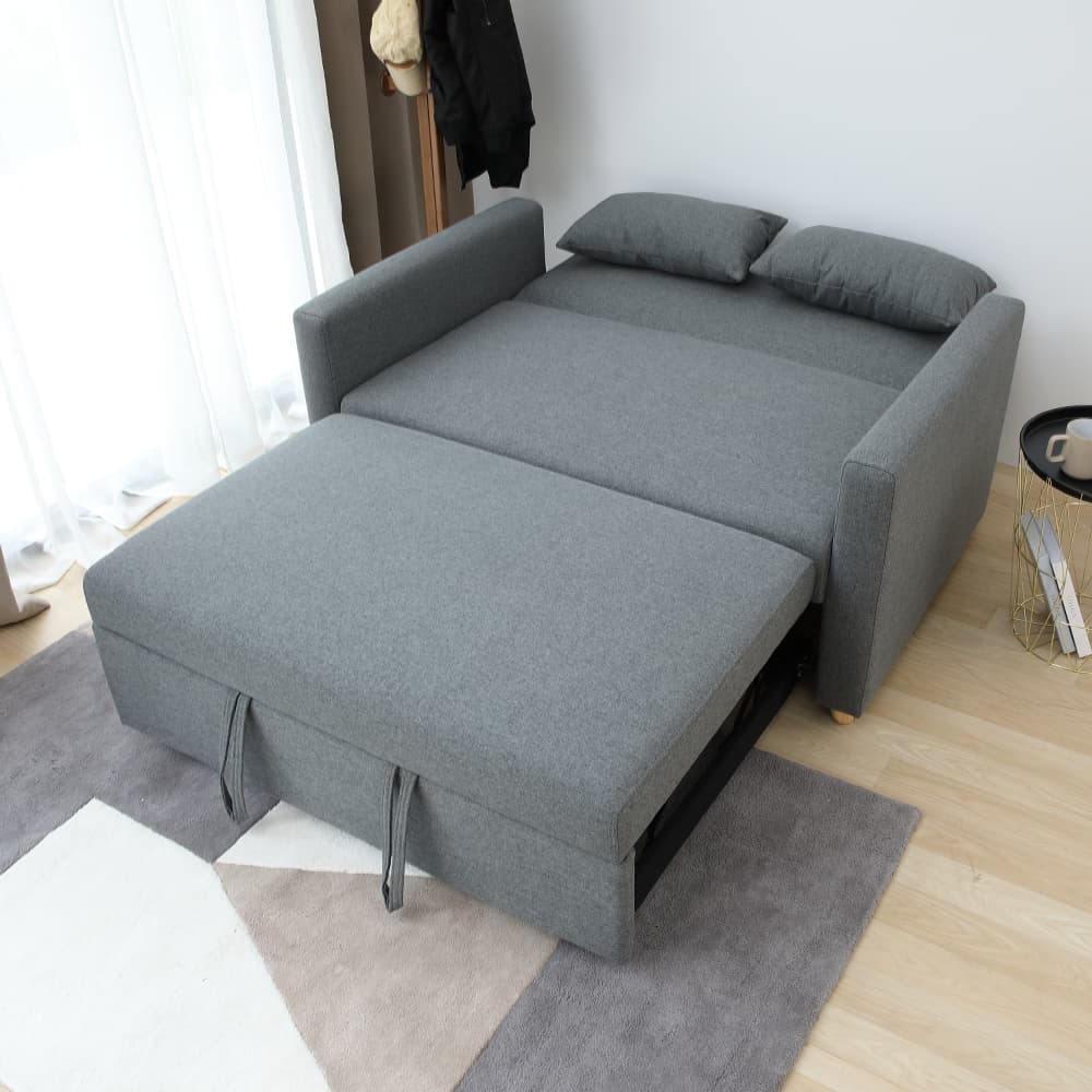 โซฟาเบดผ้า 2 ที่นั่ง รุ่นมิกิ - สีเทา