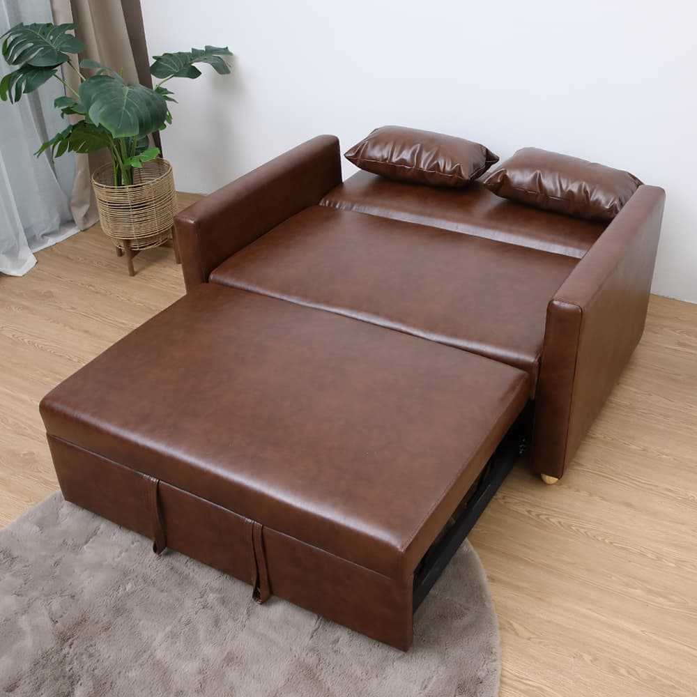 โซฟาเบด PVC 2 ที่นั่ง รุ่นมิกิ - สีน้ำตาล