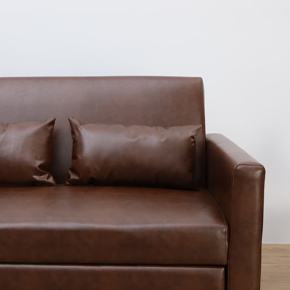 โซฟาเบด PVC 2 ที่นั่ง รุ่นมิกิ - สีน้ำตาล