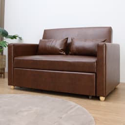 โซฟาเบด PVC 2 ที่นั่ง รุ่นมิกิ - สีน้ำตาล