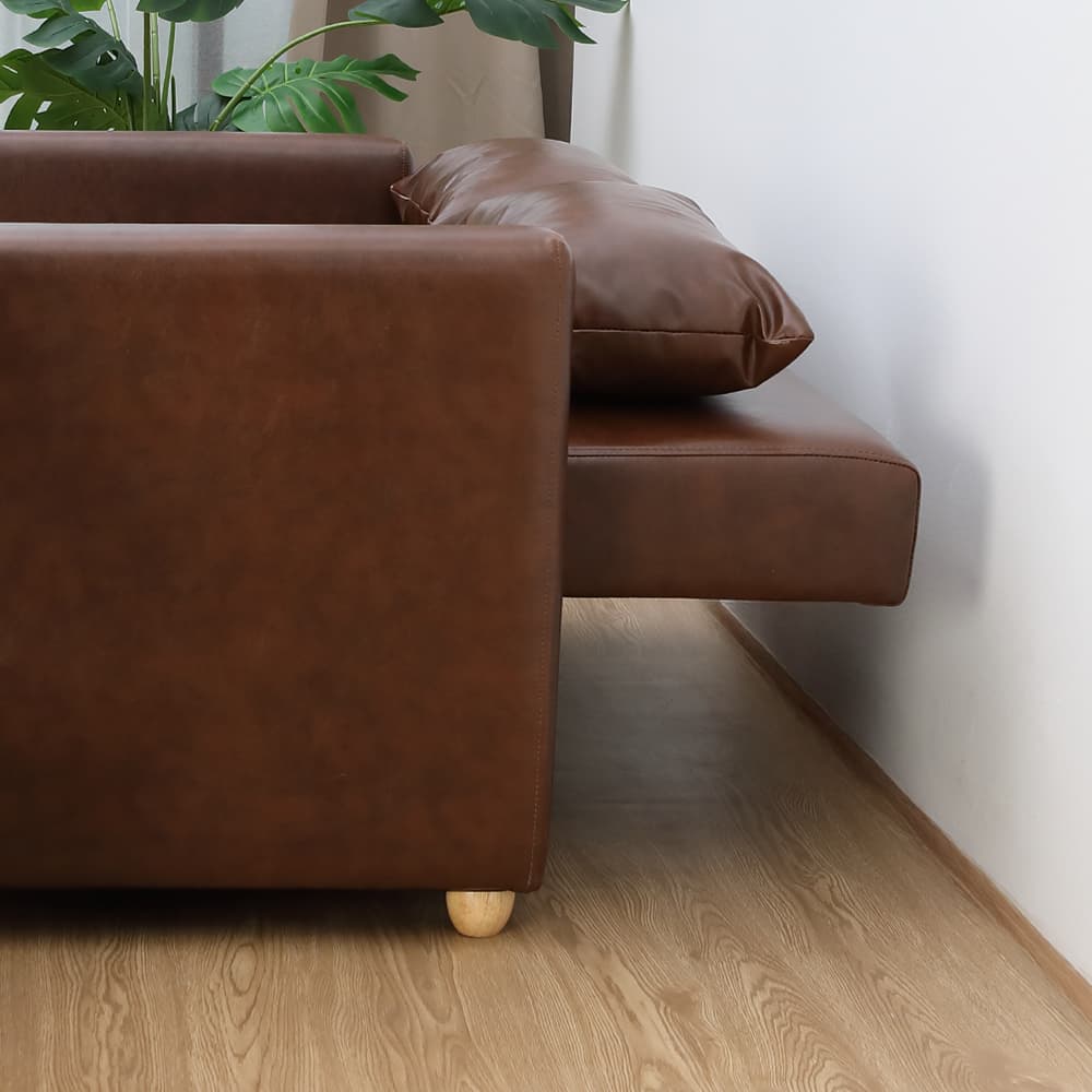 โซฟาเบด PVC 2 ที่นั่ง รุ่นมิกิ - สีน้ำตาล