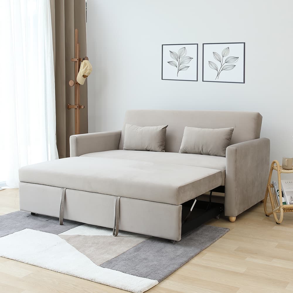 โซฟาเบดผ้า 3 ที่นั่ง รุ่นมิกิ - สีโทป