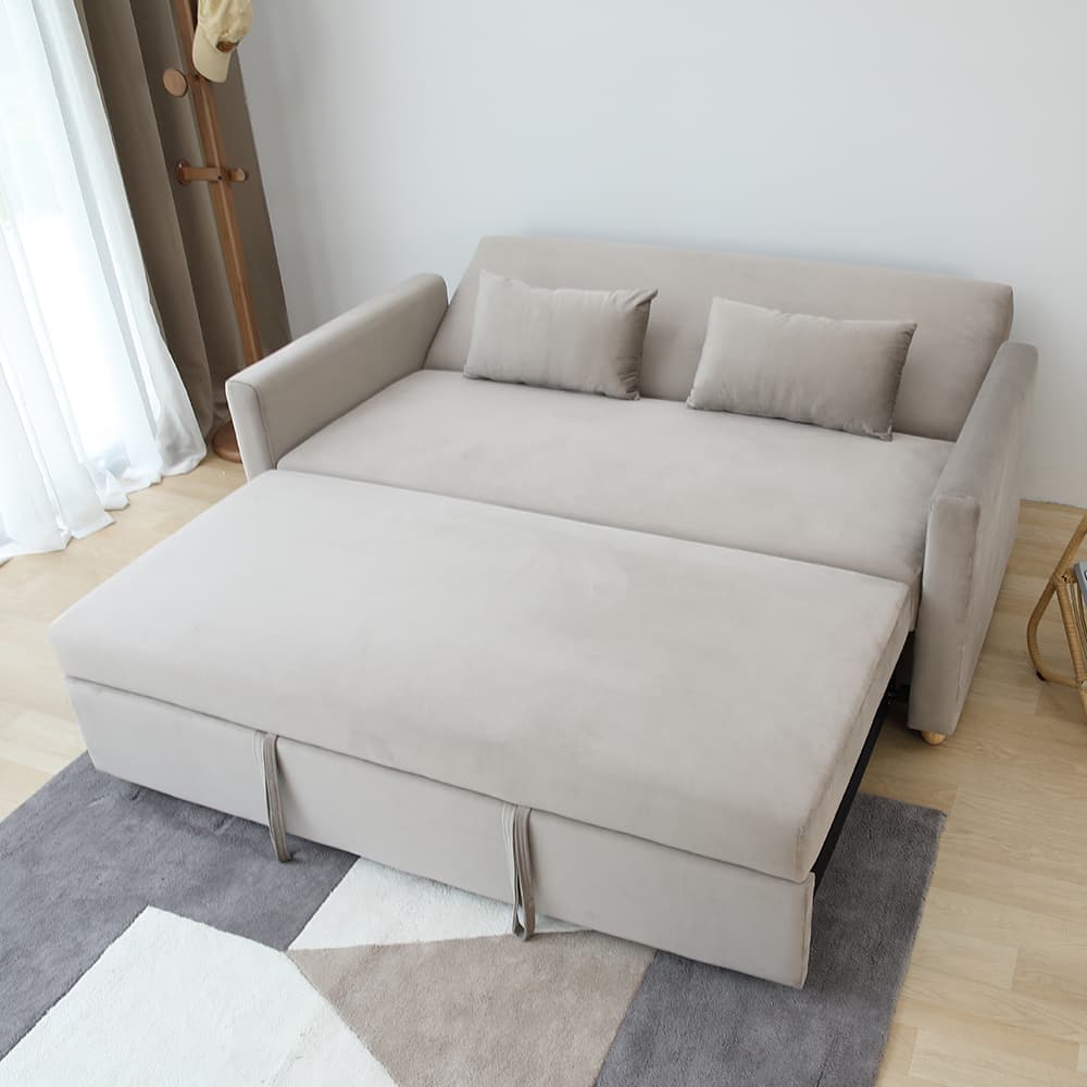 โซฟาเบดผ้า 3 ที่นั่ง รุ่นมิกิ - สีโทป