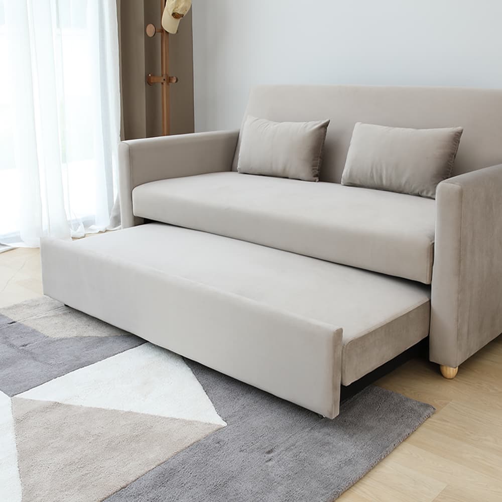 โซฟาเบดผ้า 3 ที่นั่ง รุ่นมิกิ - สีโทป