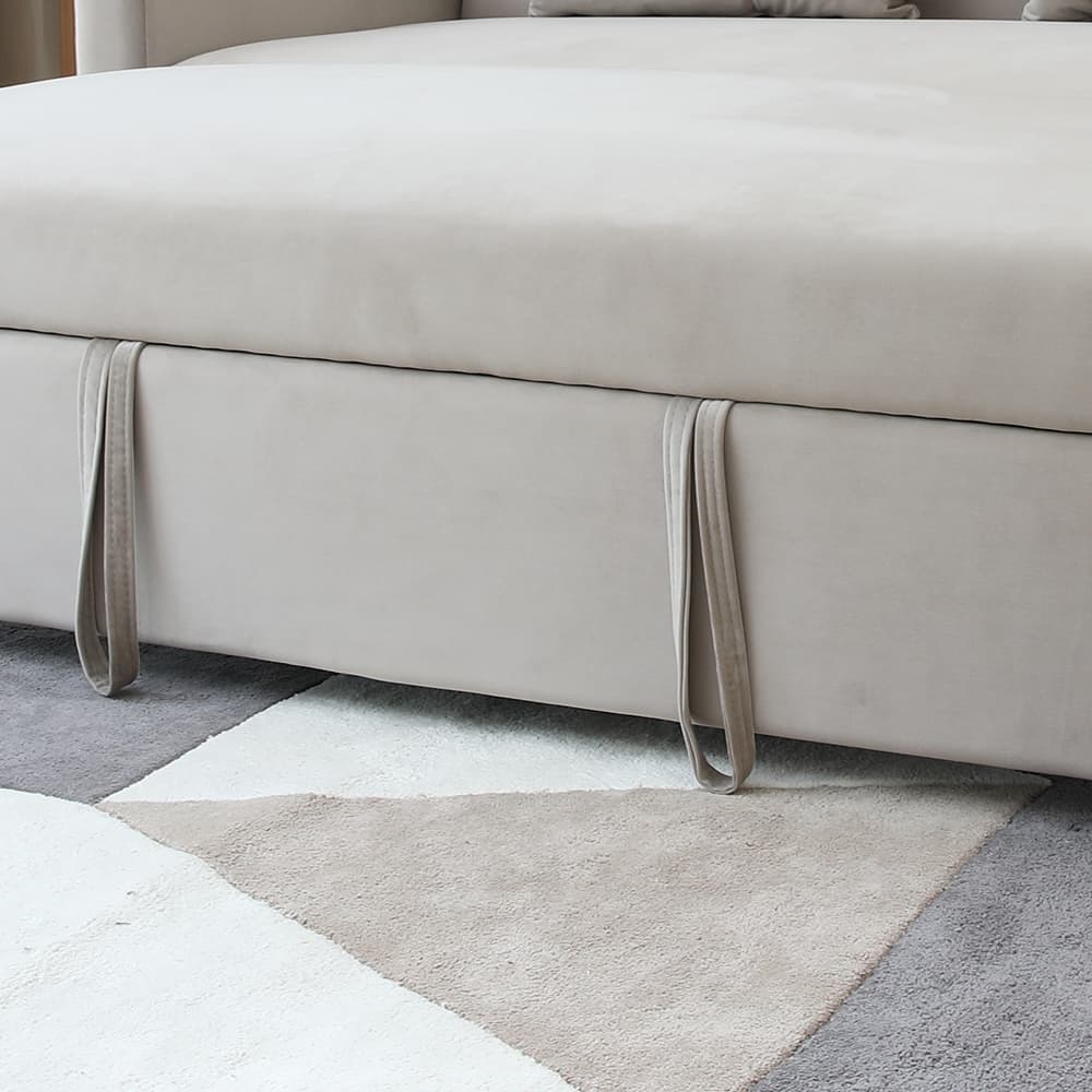 โซฟาเบดผ้า 3 ที่นั่ง รุ่นมิกิ - สีโทป