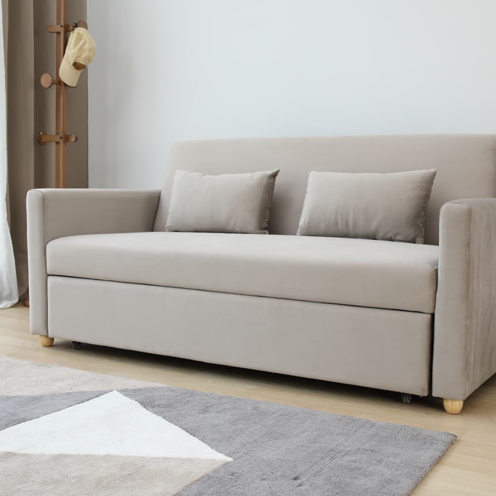 โซฟาเบดผ้า 3 ที่นั่ง รุ่นมิกิ - สีโทป