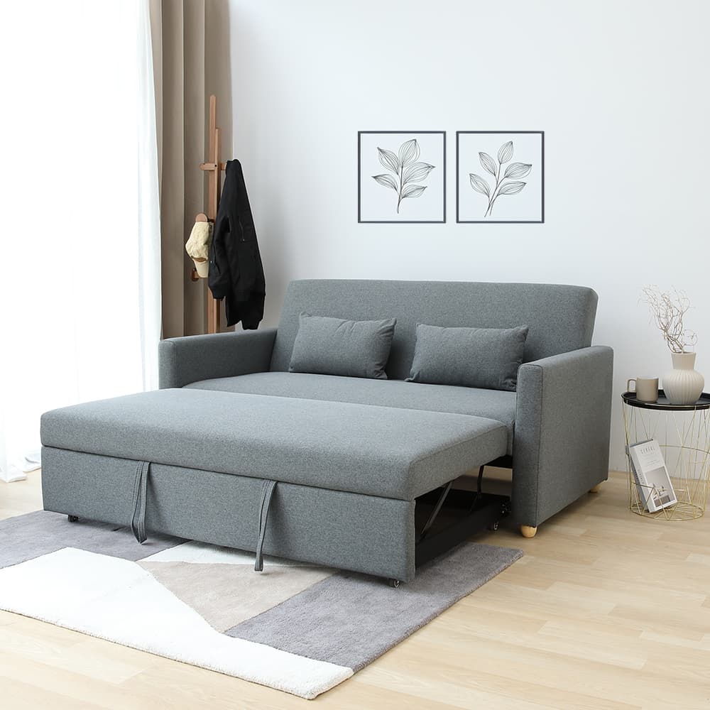 โซฟาเบดผ้า 3 ที่นั่ง รุ่นมิกิ - สีเทา