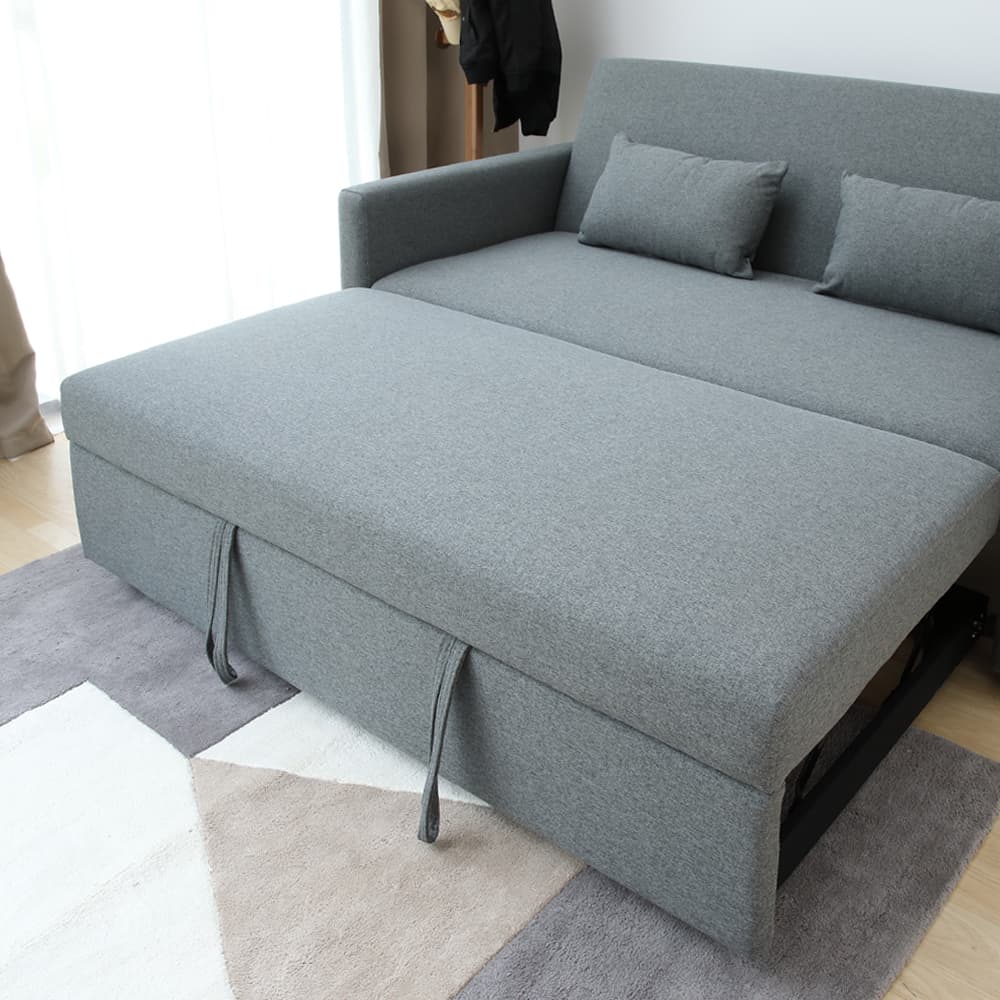 โซฟาเบดผ้า 3 ที่นั่ง รุ่นมิกิ - สีเทา