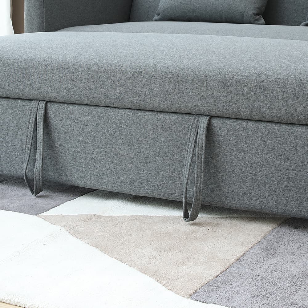 โซฟาเบดผ้า 3 ที่นั่ง รุ่นมิกิ - สีเทา