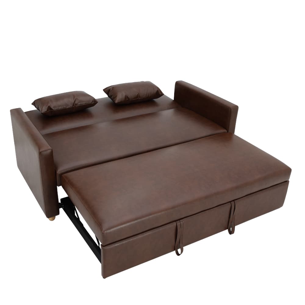 โซฟาเบด PVC 3 ที่นั่ง รุ่นมิกิ - สีน้ำตาล