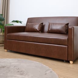 โซฟาเบด PVC 3 ที่นั่ง รุ่นมิกิ - สีน้ำตาล