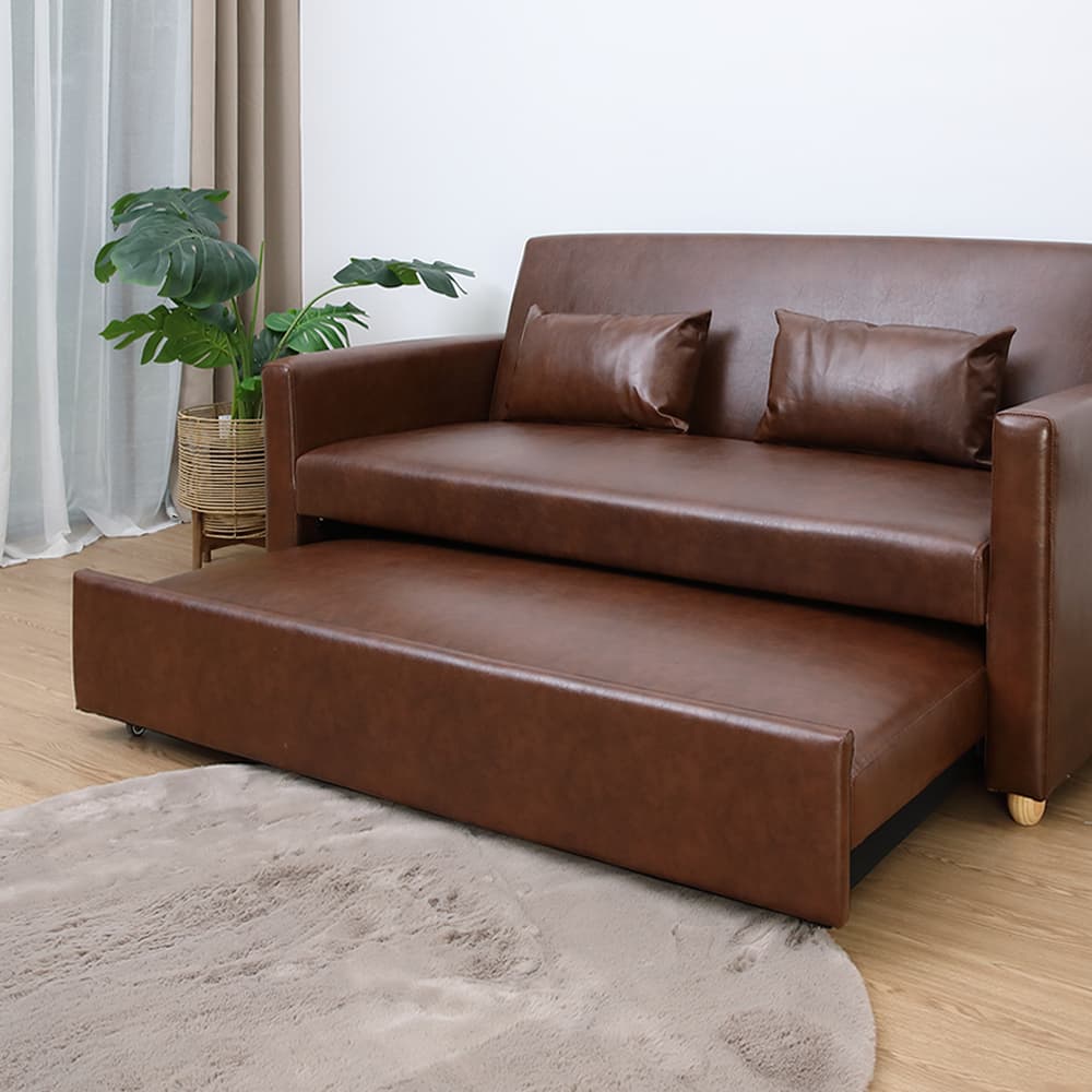 โซฟาเบด PVC 3 ที่นั่ง รุ่นมิกิ - สีน้ำตาล
