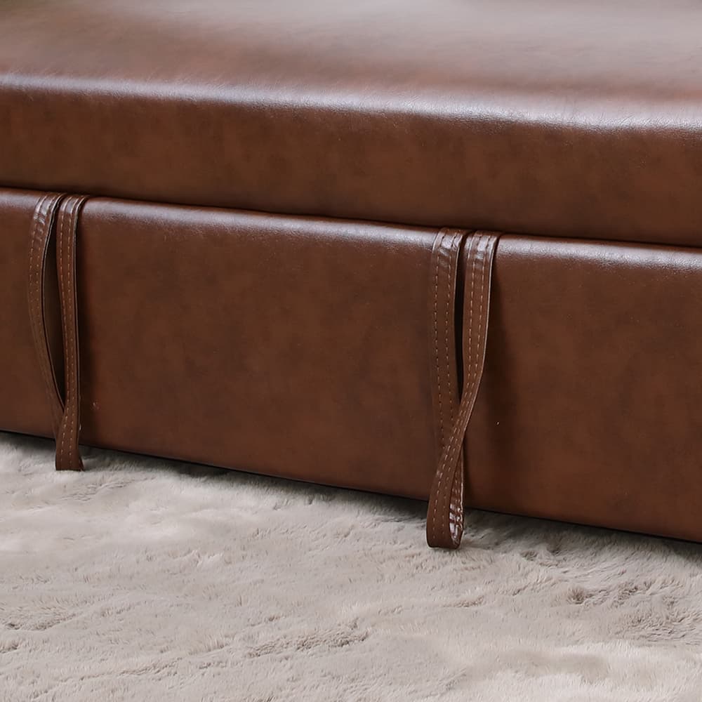 โซฟาเบด PVC 3 ที่นั่ง รุ่นมิกิ - สีน้ำตาล